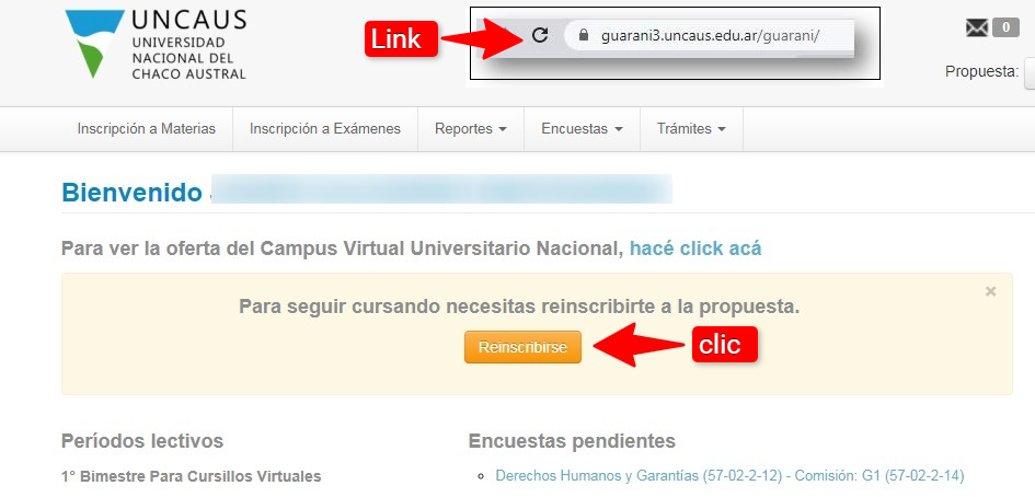 Reinscripción anual - Paso 2
